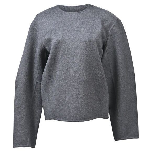 Celine Crewneck Oversized Sweater in Grey Wool